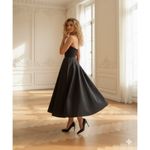 House Of CB NWT Contessa in Black Strapless Satin Corset Midi Dress S Photo 7