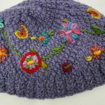 Lost Horizons Hat Nepal Made 100% Wool Interior Fleece Knit Embroidery Crochet Purple Photo 6