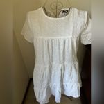 Boohoo Petite white eyelet short sleeve mini dress size 2 100% cotton Photo 7