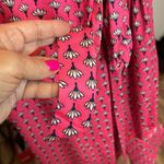 Wrap Dress Pink Navy White Flower Pattern Size L Photo 5