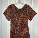 Zapelle Brown/Black Animal Print Short Sleeve Aline Midi Dress size 1X Photo 9