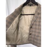 Theory Brown Plaid Wool Blend Blazer Jacket Size 4 Preppy Academia Office Work Photo 4