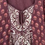 Free People Marla Dreams Dress Wine Red Boho Paisley Pop Flowy Fall Size XS Photo 5