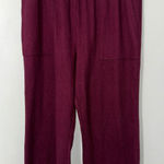 Victoria's Secret  Lounge Pants Womens L Ribbed Knit Wide Leg Burgundy‎ Casual Photo 0