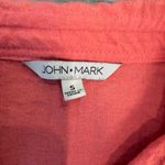 John Mark  coral short sleeve button down blouse hi low hem size small R34 Photo 1