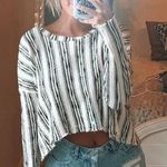 Vestique Stripped Long Sleeve Crop Top Photo 0