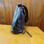 Harley Davidson Black Leather Genuine Bucket Bag Drawstring Shoulder Suede Strap Photo 8