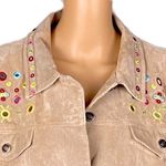 Chico's CHICO’s 100% Suede Leather jacket w/colorful embellishments. Size “3”=XL/16.VGUC Photo 1