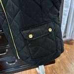 st. john's bay St. John’s Bay Quilted Black Puffer Vest with Gold Zip & Pockets Size M Photo 3