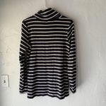 LL Bean Sweater Womens Small Navy White Striped Cowl Neck Pullover Top Preppy Blue Photo 7