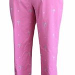 Brooks Brothers  Pink Palm Embroidered Pants Size 12 Photo 1