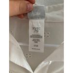 CAbi Long Sleeve Shirt Womens XS True White Cotton Eyelet Scalloped Preppy Photo 3