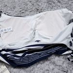 Aerie Striped Lace Up Longline Scoop Bikini Top Size Small Navy Blue White Photo 5