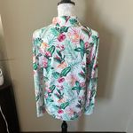 Ibkul Womens Long Sleeve Golf Top Shirt Tennis Flamingo Print UPF 50+ Large White Photo 4