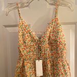 WAYF  Floral A-Line Skirt in Yellow and Green Photo 3