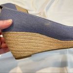 Franco Sarto Blue Peep Toe Espadrille Sandal Wedges Cheria Womens 9 Beachy Photo 8