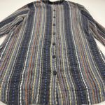 Soft Surroundings Multi Textured Knit Striped Button Up Shirt Long Sleeve Size S Photo 9