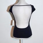 Love Poem Black Backless Cap Sleeve Cropped Top NWT Size Medium/Large Photo 2