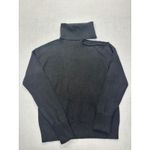 Paige  NWT Raundi S Black Wool Sweater Black Asymmetrical Cutout Turtleneck Knit Photo 1