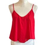 Ambiance Apparel Cropped Red Top Adjustable Spaghetti Strap Boho Chic Beach Sz M Photo 8