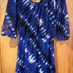 EXPRESS  Blue, Black &‎ White Dress w/ Criss-Cross Back Elasticized Waist Size XS Photo 0