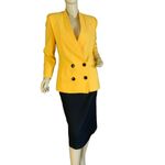 VINTAGE 1980'S DAVID BENJAMIN YELLOW & BLACK SKIRT SUIT (7/S) Photo 1