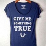 True Religion XS Give Me Something True Silver and True Blue Top Photo 0