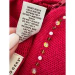 kim rogers Vintage Womens Christmas Cardigan Sweater Floral Embellished Beads Photo 4