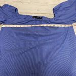 ZARA Off the Shoulder Puffy Ruffle Bubble Sleeve Blue Blouse Photo 2
