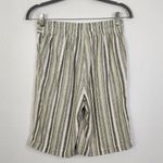 Isaac Mizrahi  Bridgehampton Green Striped Linen Shorts Size 0 Tall Linen Shorts Photo 3