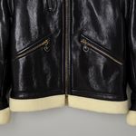 Jonathan Simkhai Vegan Leather Sherpa Aviator Bomber Jacket Womens XS Black Photo 3
