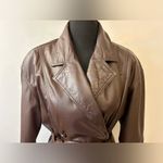 Spiegel Vintage Together Genuine Leather Short Trench Coat Brown Size Medium Photo 1