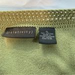 Relativity  Stretch Women's‎ XL Green V-Neck Knit Pullover Sweater Photo 2