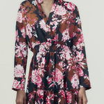 ZARA Floral Printed Fit and Flare Tiered Mini Dress in Multicolor Photo 0