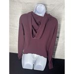 Victoria's Secret PINK Womens Purple Waffle Knit Crop Hoodie extra small Photo 3
