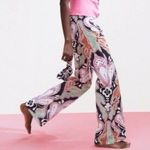 ZARA Linen Blend Floral Wide Leg Pants Size XS Photo 2
