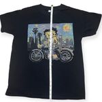 Betty Boop Brisco Brands Starry Night Van Gogh Motorcycle Tshirt Photo 2