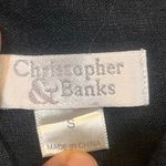 Christopher & Banks Christopher‎ Banks Small Black Linen Blend Button Sleeveless Midi Floral Dress Photo 2