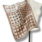 Vintage Vera Neumann Scarf Dots Squares‎ Rectangular Brown White Acetate 15x45 Photo 1