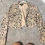 Forever 21 Cheetah Print Cropped Jean Jacket Photo 0