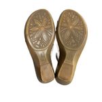 90's y2k vtg. bronze leather embellished wedge ONEX sandals heels size 9 1/2. Brown Photo 8