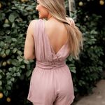 These Three Boutique Mauve Linen Pocket Romper Photo 3