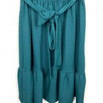 MICHAEL Michael Kors Key Hole Tie Waist Peasant Ruffle Dress Teal Size Small Green Photo 10