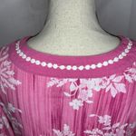 Carole Hochman  Long Dressing Gown Housecoat 1/2 Zip Pink Floral Cotton Sz Small Photo 9