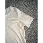 Allison Daley  Petite‎ Women's Ivory w/ gold rhinestone short sleeve Tee Size L Photo 4
