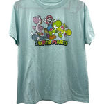 Nintendo  Super Mario Yoshi's World Light Blue Short Sleeve Tee Shirt Size M‎ Photo 0
