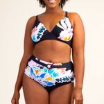 Trina Turk Seychelles High Waist Bottoms Floral 20W Swimsuit Photo 1