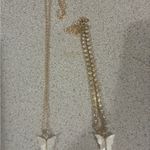 Chic Gold and White Butterfly Necklace & Bracelet Photo 1
