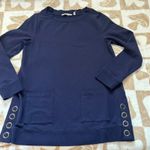 Soft Surroundings Tunic Top Pockets Long Sleeve Casual Comfy Navy PS Photo 9