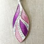Kenneth Cole Enamel Purple & Pink Teardrop Pendant Necklace Photo 3